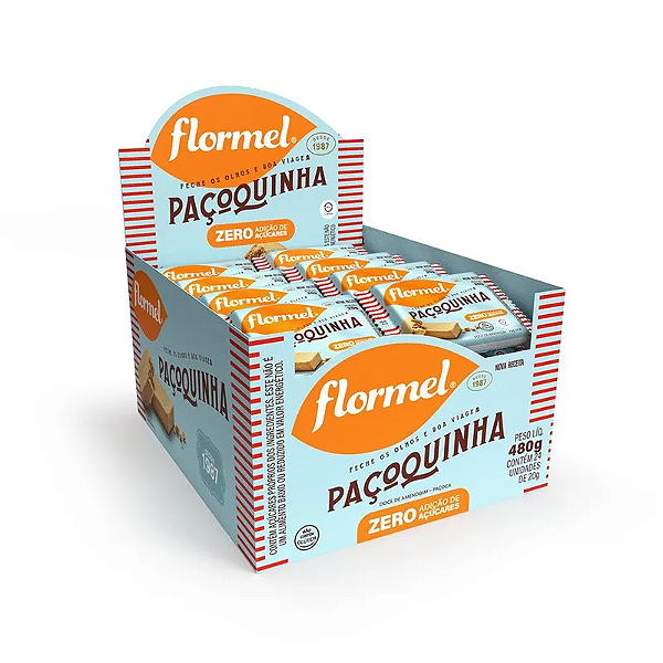 Paçoca Zero Açúcar 24 Unidades - Flormel