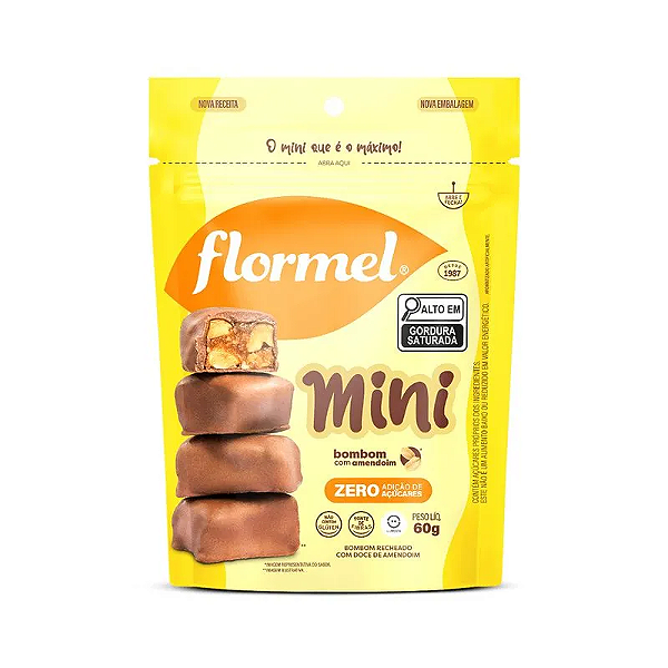Mini Bombom com Amendoim Zero Açúcar 60g - Flormel