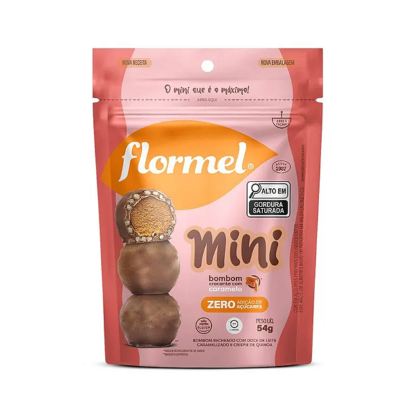 Mini Bombom Crocante com Caramelo 54g - Flormel