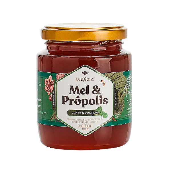Mel com Própolis, Agrião e Eucalipto (300g) - Uniflora
