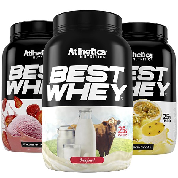 3x Best Whey 900g Cada ( Total 2.700kg) - Atlhetica Nutrition
