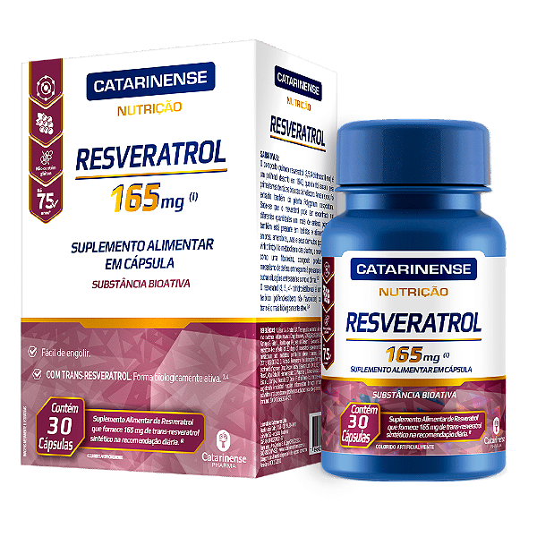 Resveratrol 165mg 30 Cápsulas - Catarinense Pharma