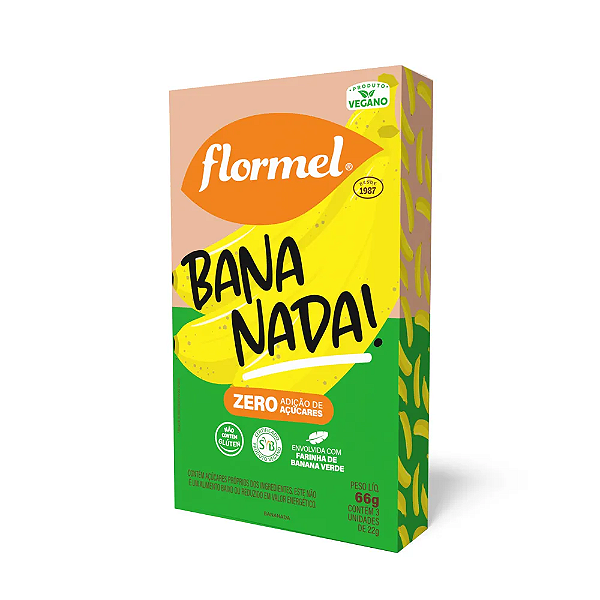 Bananada Cremosa Zero 3x22g - Flormel