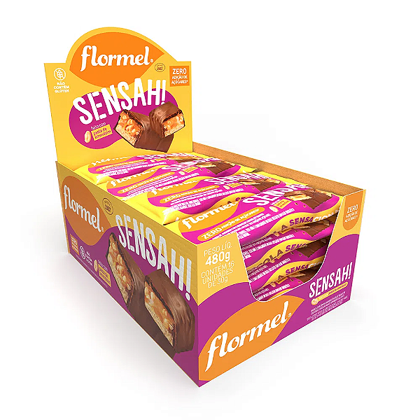 Sensah Chocolate c/ Caramelo e Amendoim 16x30g - Flormel