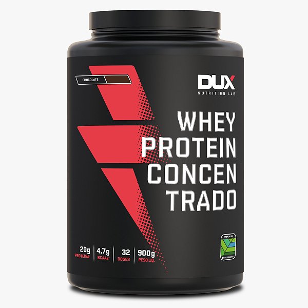 Whey Protein Concentrado Pote 900g Chocolate - Dux