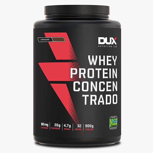 Whey Protein Concentrado Pote 900g Cappuccino - Dux