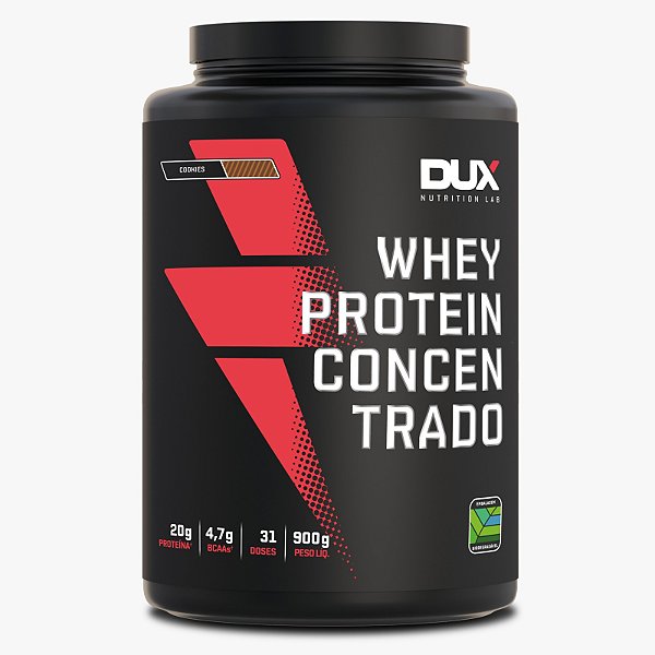 Whey Protein Concentrado Pote 900g Cookies Cream - Dux