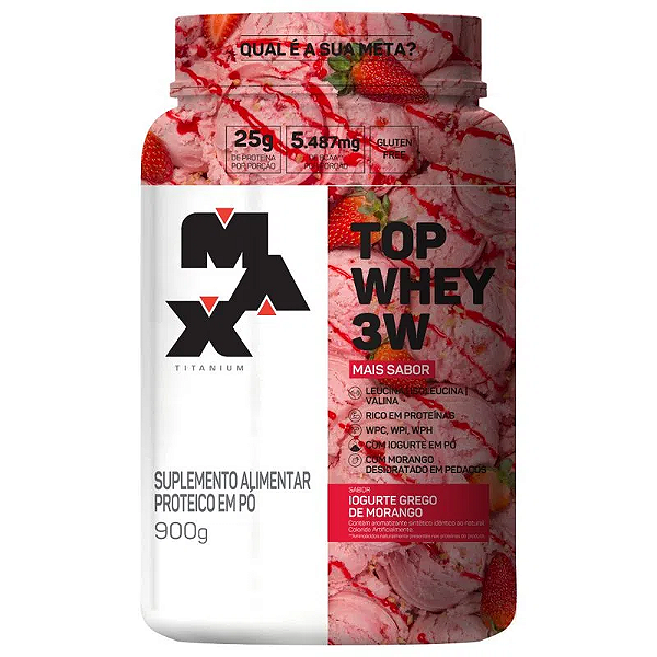 Top Whey 3W + Sabor Pote 900g - Max Titanium