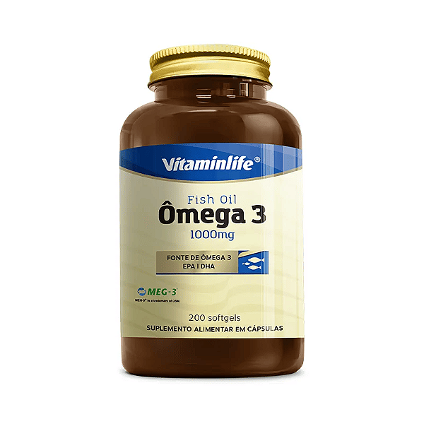 Ômega 3 1000mg 200 Cápsulas - Vitaminlife