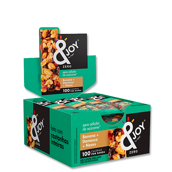 Barra &Joy Snack Zero Açucar Display 12un x 25g Banana e Nozes - Enova