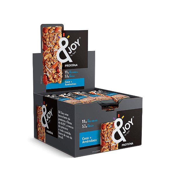 Barra &Joy Snack Proteína Display 12un x 35g Coco e Amêndoas - Enova