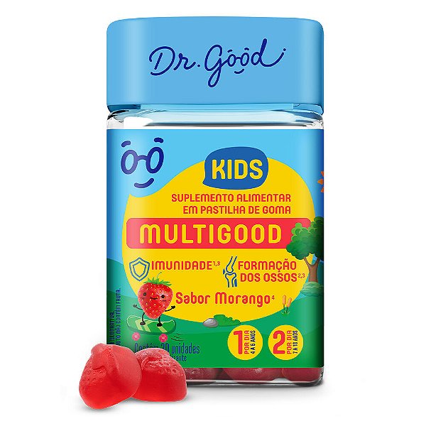 Multigood Multivitamínico Kids 30 Gomas Sabor Morango - Dr Good