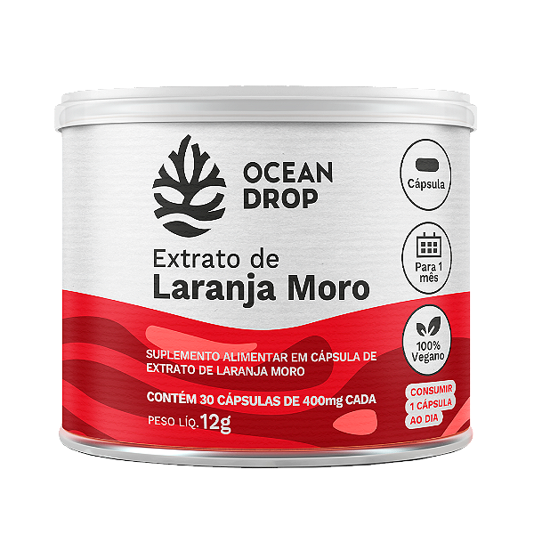Extrato de Laranja Moro 400mg 30 Cápsulas - Ocean Drop