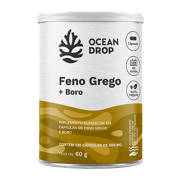 Feno Grego com Boro 500mg 120 Cápsulas - Ocean Drop