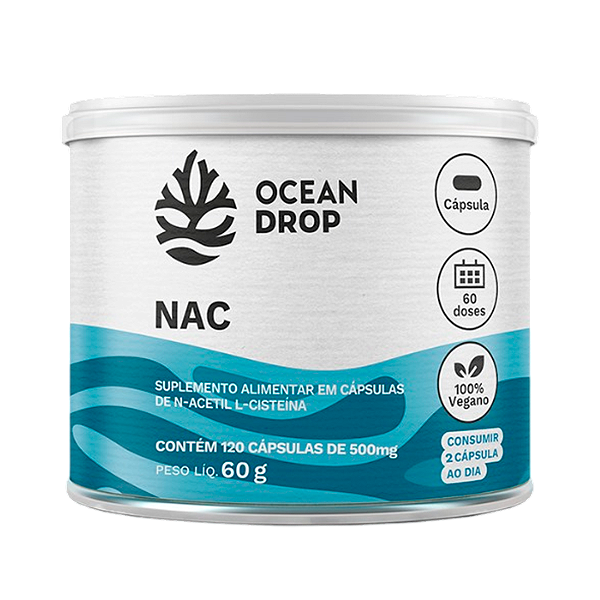 NAC N-Acetil L-cisteína 500mg 120 Cápsulas - Ocean Drop