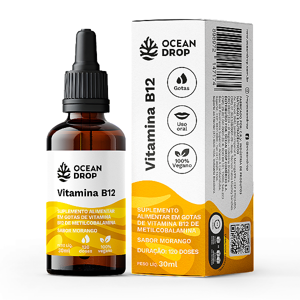 Vitamina B12 100% Vegano 30ml - Ocean Drop