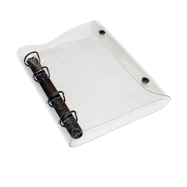 Fichário A5 PVC Cristal Ferragem Preta (Só Capa)