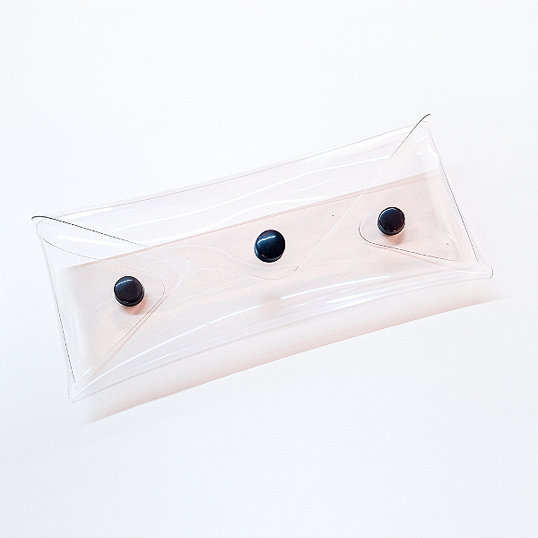 Estojo PVC Cristal com botões
