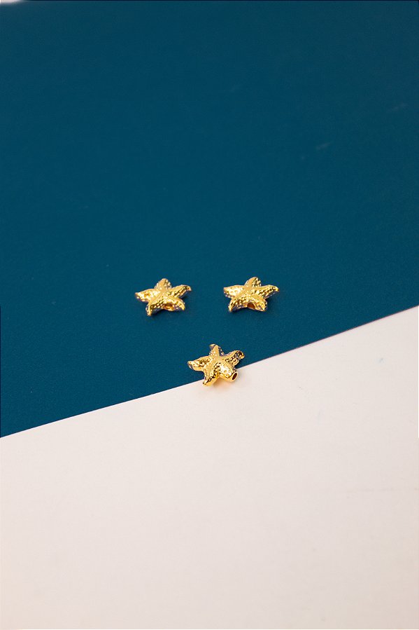 Pingente Estrela Furo Passante Ouro - 01 Unid