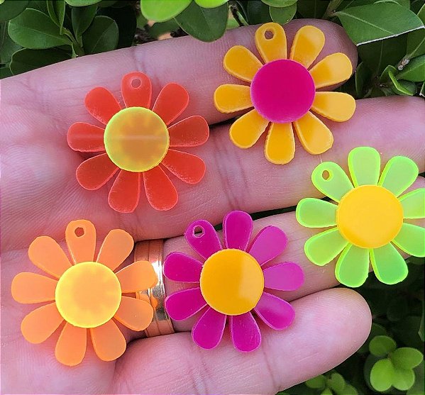 Pingente Margarida 10Pçs Sortidas