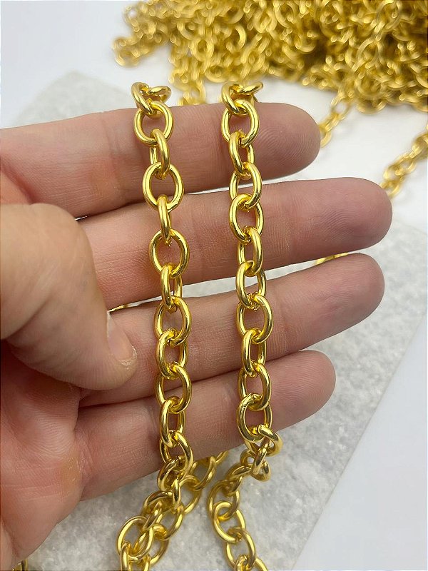 Corrente Cadeado Alumínio anodizado Ouro Arame 2,50Mm - 1 Metro