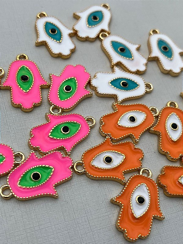 Pingente Mao De Fatima Resinado Ouro - 01 Unid