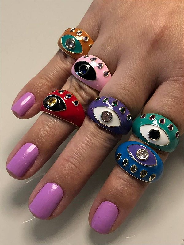 Anel Olho Grego Resinado