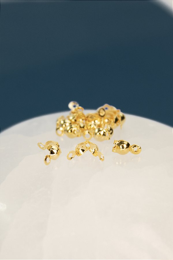 Tips Bolinha 8x4mm Ouro - 100 Pçs