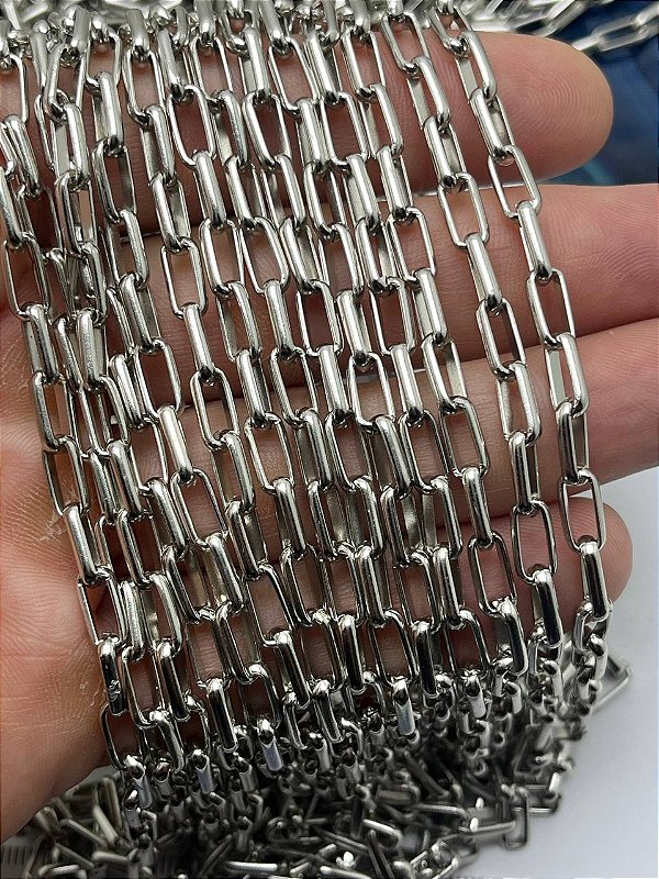 Corrente Cartier Arame 1,5mm Alumínio Niquel - 1 Metro