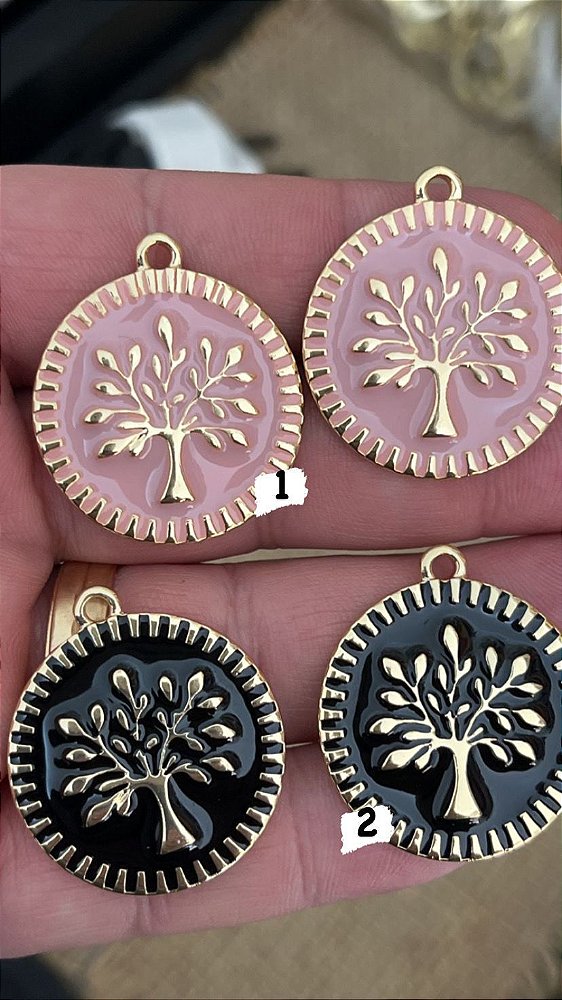 Pingente Arvore Da Vida Resinado Ouro - 01Unid