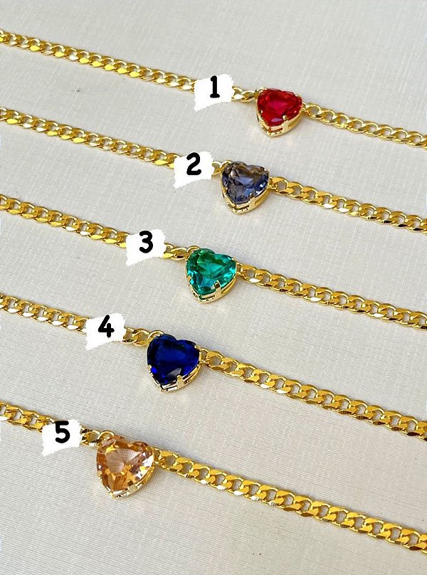 Pulseira Coracao - Banhado A Ouro - 01Unid