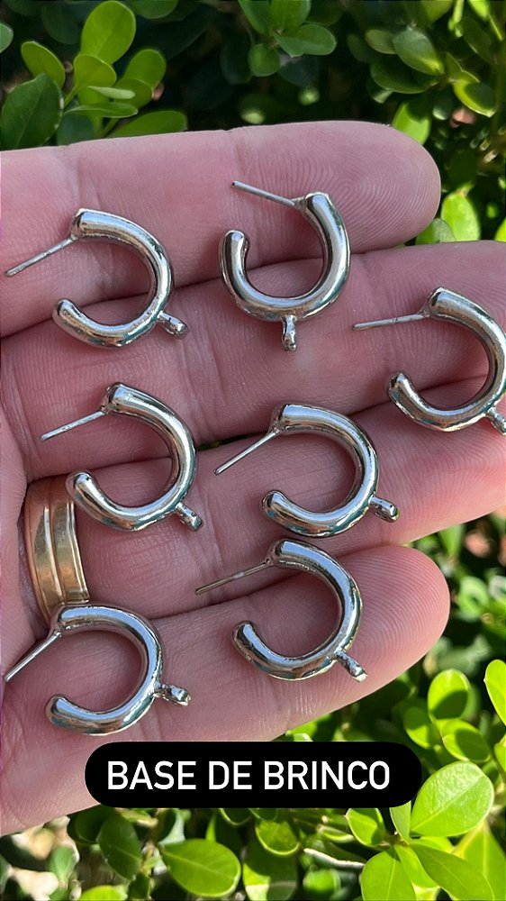 Base De Brinco Níquel Branco - O Par