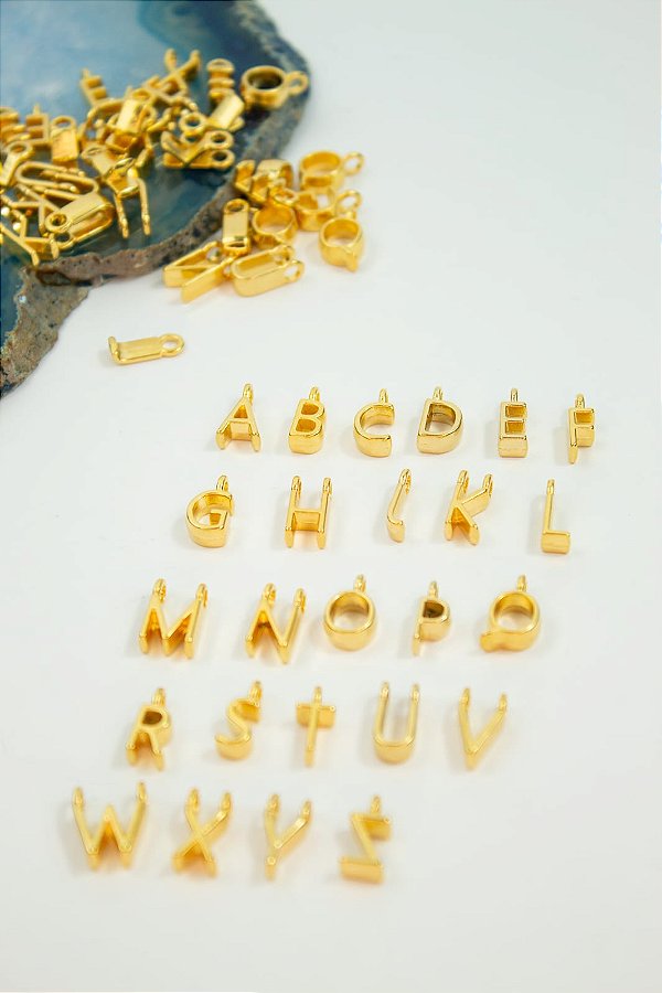 Pingente Letra Metal Ouro - 01Unid