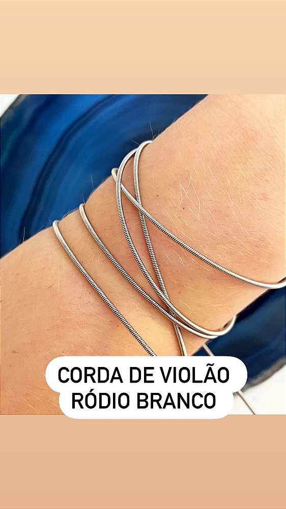 Cordao De Violao - Níquel - 01Metro - Com Terminal E Fecho - 1,3Mm