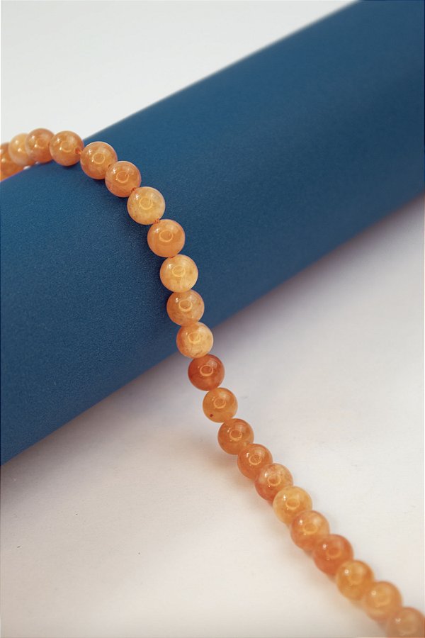 Fio Pedra 8Mm Jade Laranja - O Fio