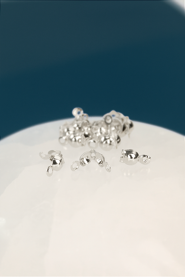 Tips Bolinha 8x4mm Prata 1000 - 50Pçs