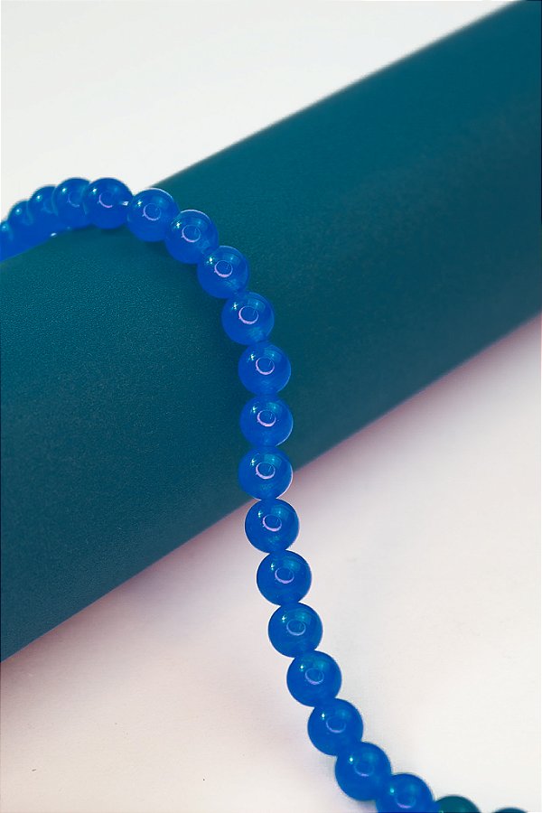 Fio Pedra 8Mm Jade Azul Cobalto - O Fio