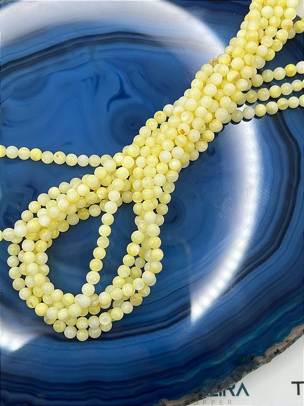 Fio De Madreperola 4Mm Amarelo - O Fio