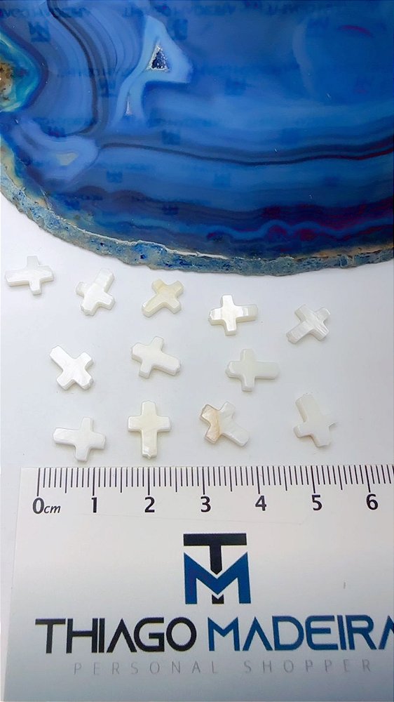 Pingente Religioso Cruz Madreperola - Furo Passante -01 Unid