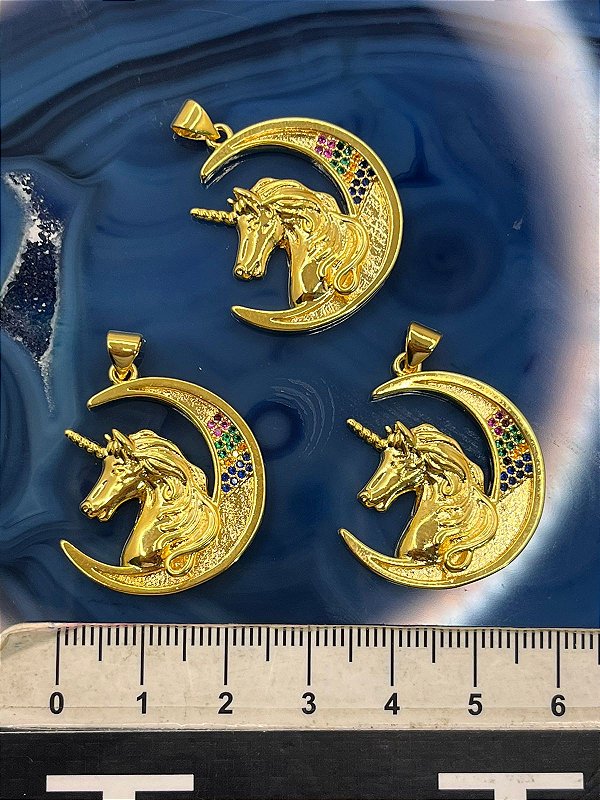 Pingente Unicornio Ouro - 01Unid