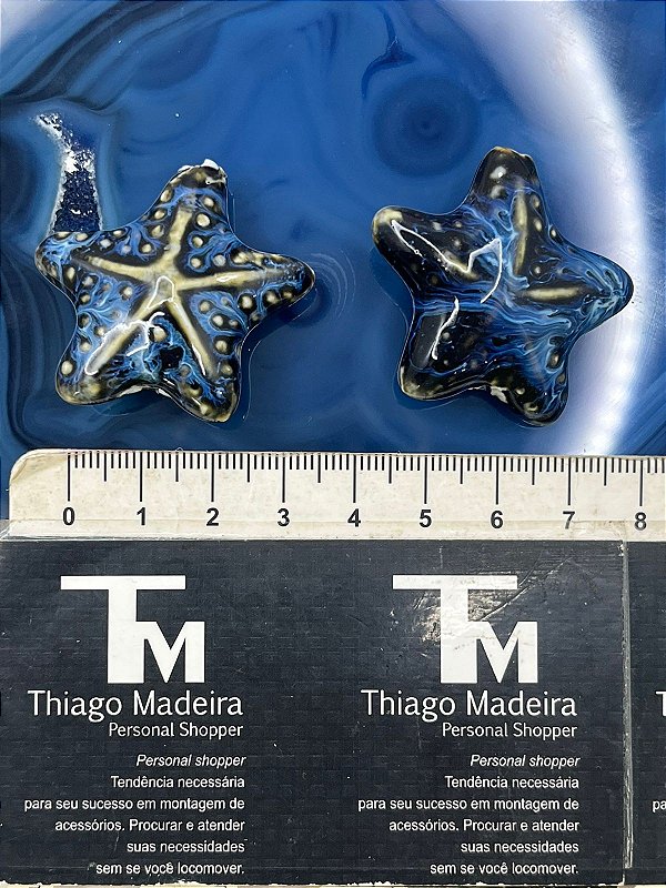 PINGENTE ESTRELA FURO PASSANTE CERAMICA - 01UNID