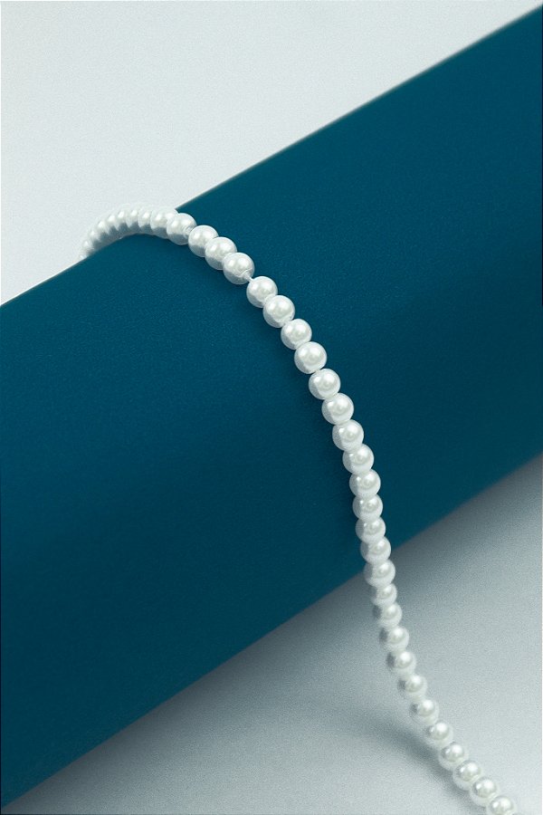 Fio Perola Vidro 4mm Branca - O Fio