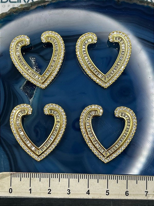 Pingente Coracao Cravejado - 01Unid - Semijoia