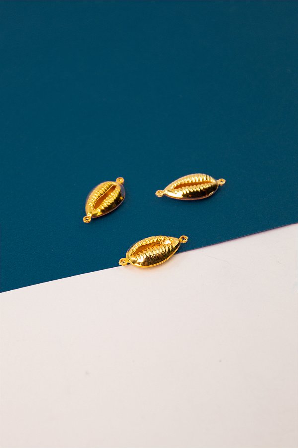 Pingente Buzios Grande 2 Saidas Ouro - 01 Unid