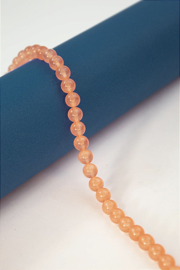 Fio Pedra 8Mm Jade Laranja  - O Fio