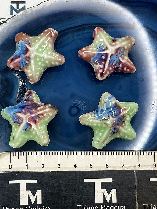 PINGENTE ESTRELA FURO PASSANTE CERAMICA - 01UNID