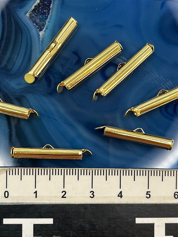 Trilho Ou Canaleta 25X3Mm - 10 Unid - Banho De 02 Milésimos De Ouro 18K