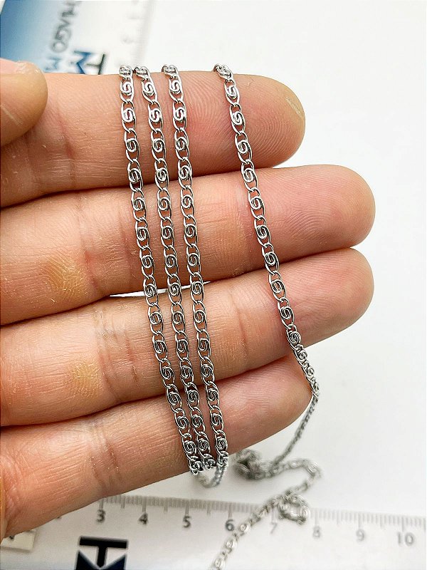 Corrente Aço Inox oitinho Codigo 4456 - NAO ESCURECE NUNCA - 1 metro