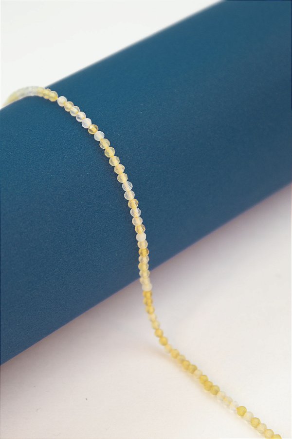 Fio Pedra 2Mm Facetada Agata Amarela - O Fio