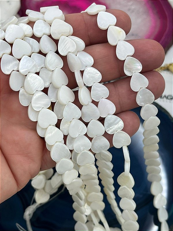 Fio Madreperola Coracao 10Mm - 40Cm O Fio